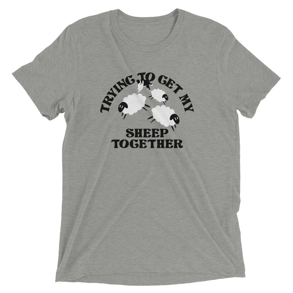 Trying To Get My Sheep Together Men's Tri-Blend Tee Hoodie, Sweatshirt | CoreVibeTees.com (Image 1)