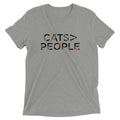 Cats>People Men's Tri-Blend Tee Hoodie, Sweatshirt | CoreVibeTees.com (Image 1)