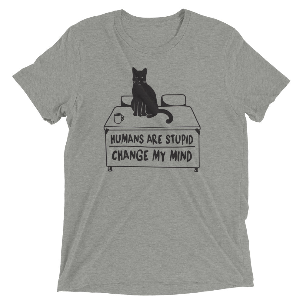 Humans Are Stupid Men's Tri-Blend Tee Hoodie, Sweatshirt | CoreVibeTees.com (Image 3)