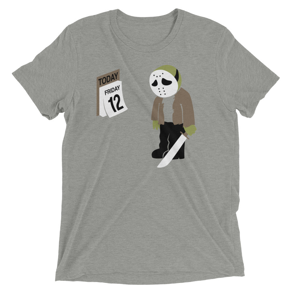 Friday the 12th Men's Tri-Blend Tee Hoodie, Sweatshirt | CoreVibeTees.com (Image 2)