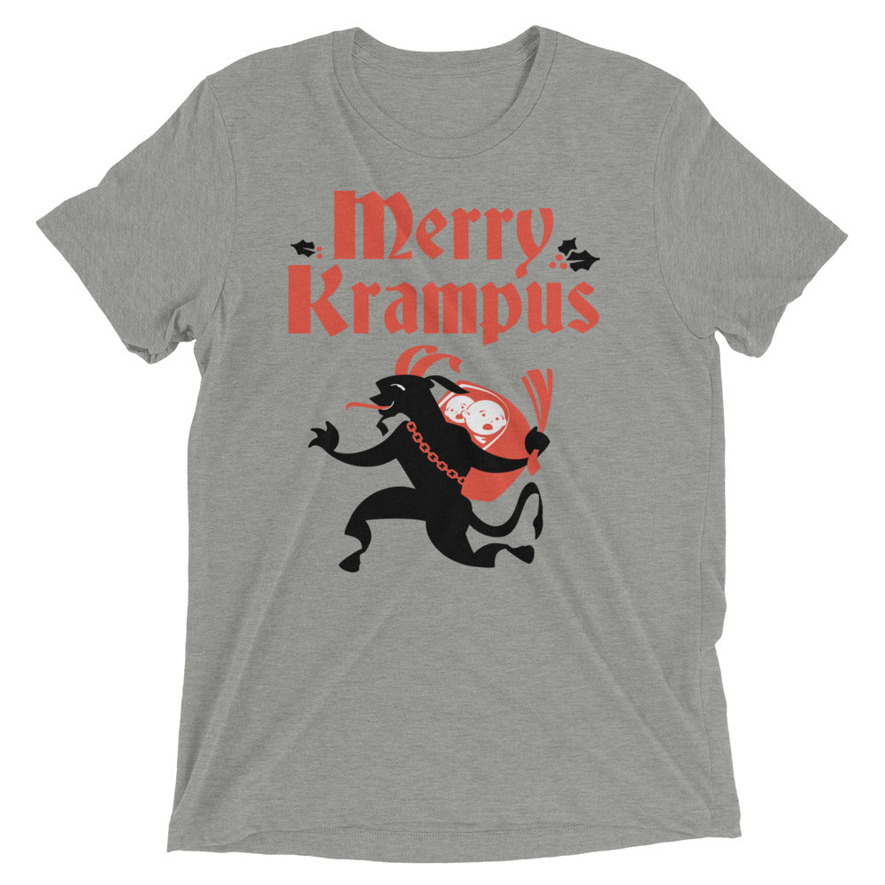Merry Krampus Men's Tri-Blend Tee Hoodie, Sweatshirt | CoreVibeTees.com (Image 1)