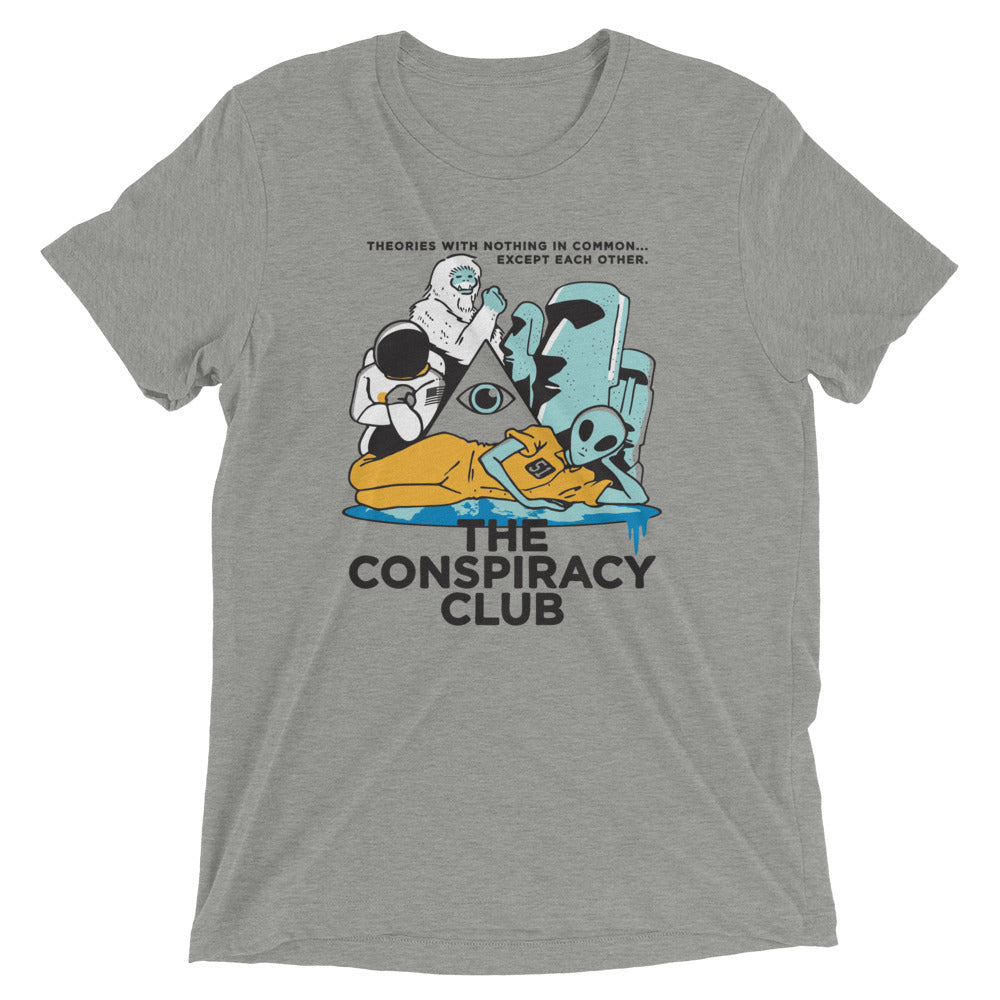 The Conspiracy Club Men's Tri-Blend Tee Hoodie, Sweatshirt | CoreVibeTees.com (Image 1)