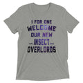 I For One Welcome Our New Insect Overlords Men's Tri-Blend Tee Hoodie, Sweatshirt | CoreVibeTees.com (Image 1)