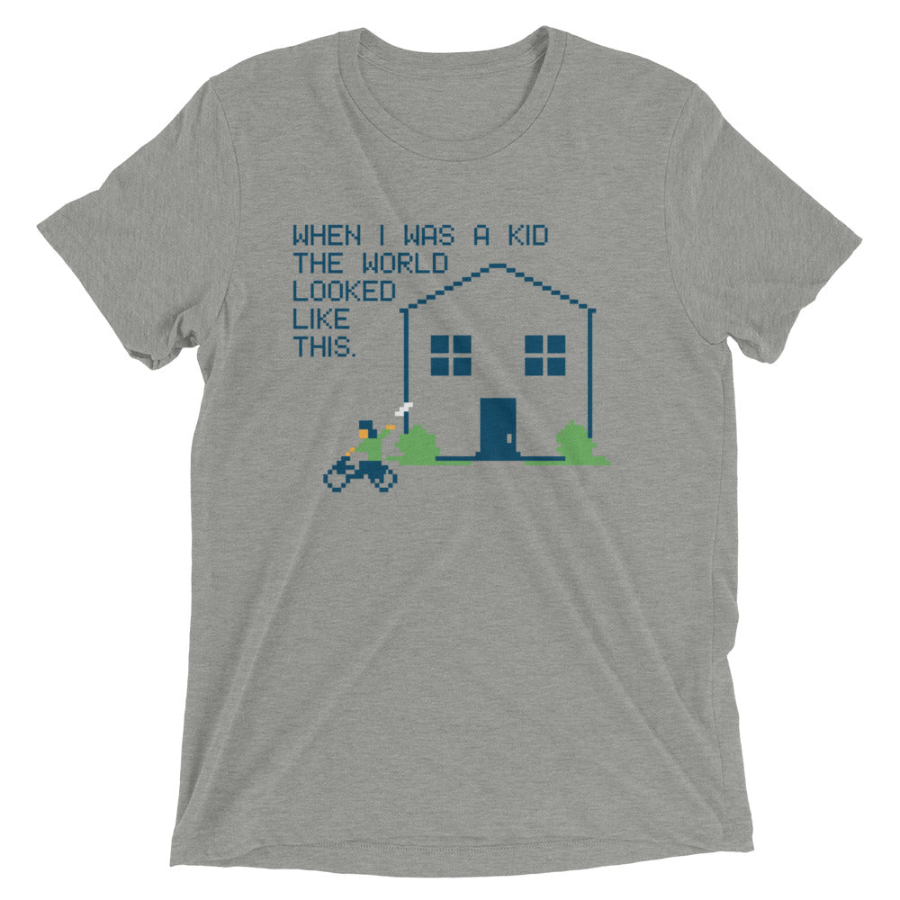 When I Was A Kid The World Men's Tri-Blend Tee Hoodie, Sweatshirt | CoreVibeTees.com (Image 3)