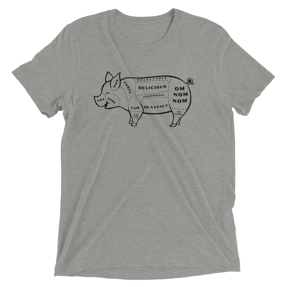 Tasty Pig Cuts Men's Tri-Blend Tee Hoodie, Sweatshirt | CoreVibeTees.com (Image 1)