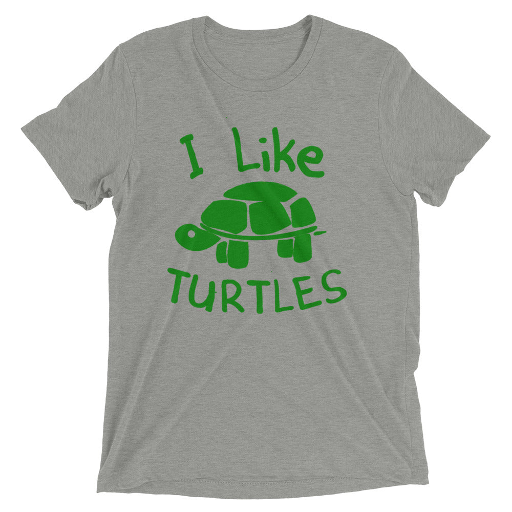 I Like Turtles Men's Tri-Blend Tee Hoodie, Sweatshirt | CoreVibeTees.com (Image 1)