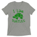 I Like Turtles Men's Tri-Blend Tee Hoodie, Sweatshirt | CoreVibeTees.com (Image 1)
