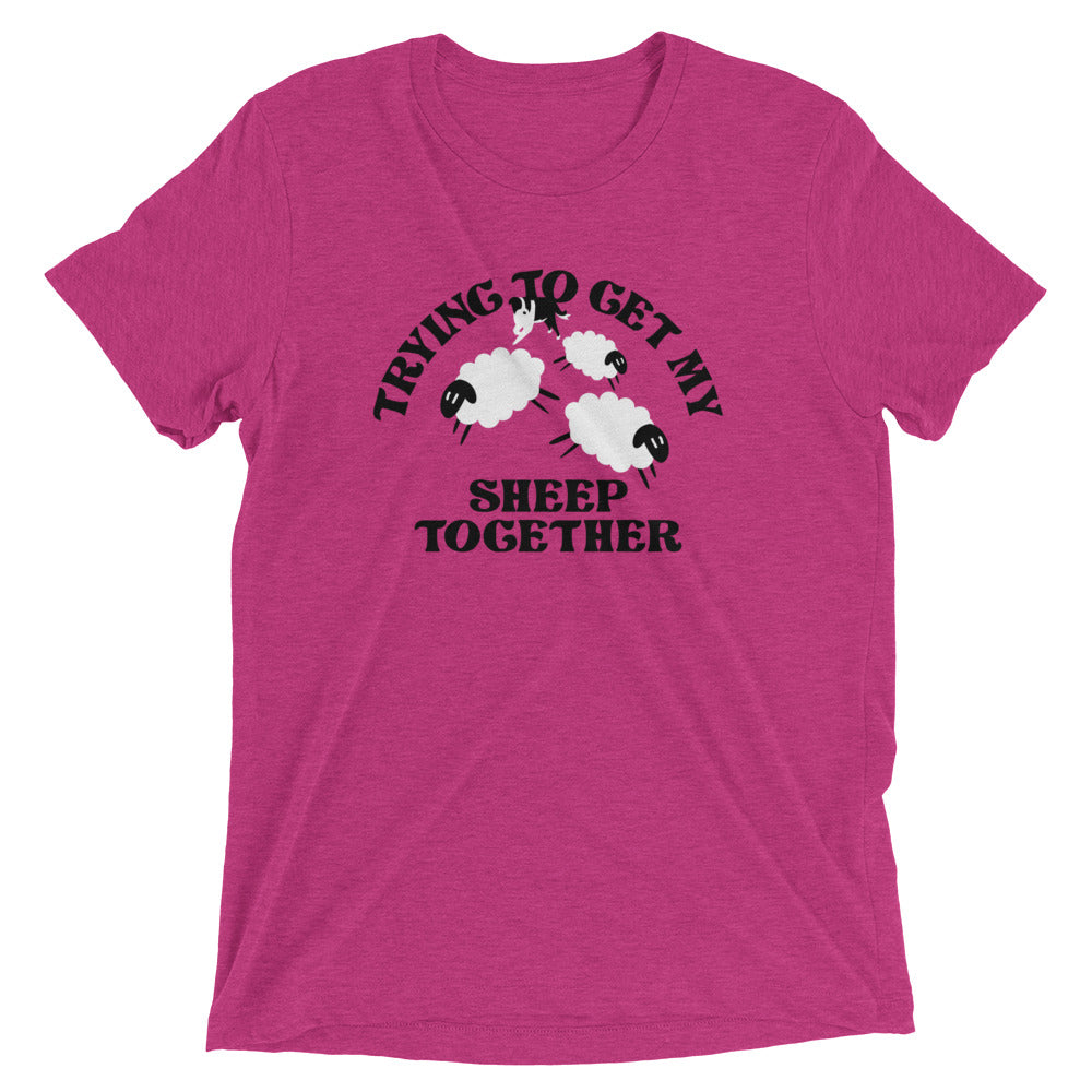 Trying To Get My Sheep Together Men's Tri-Blend Tee Hoodie, Sweatshirt | CoreVibeTees.com (Image 2)