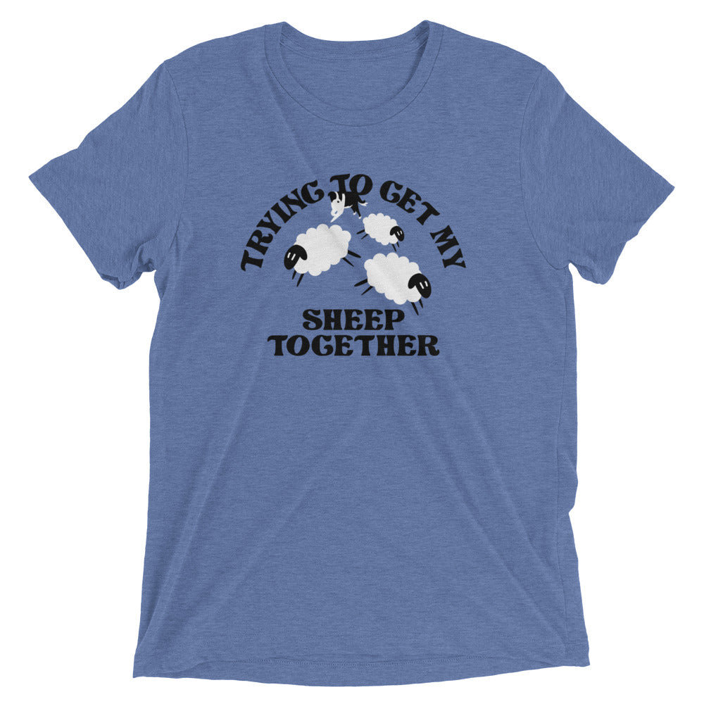 Trying To Get My Sheep Together Men's Tri-Blend Tee Hoodie, Sweatshirt | CoreVibeTees.com (Image 3)
