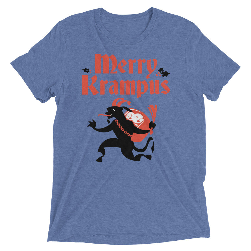 Merry Krampus Men's Tri-Blend Tee Hoodie, Sweatshirt | CoreVibeTees.com (Image 2)