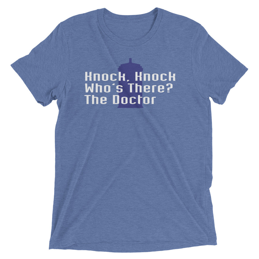 Knock Knock! Who's There? The Doctor Men's Tri-Blend Tee Hoodie, Sweatshirt | CoreVibeTees.com (Image 4)