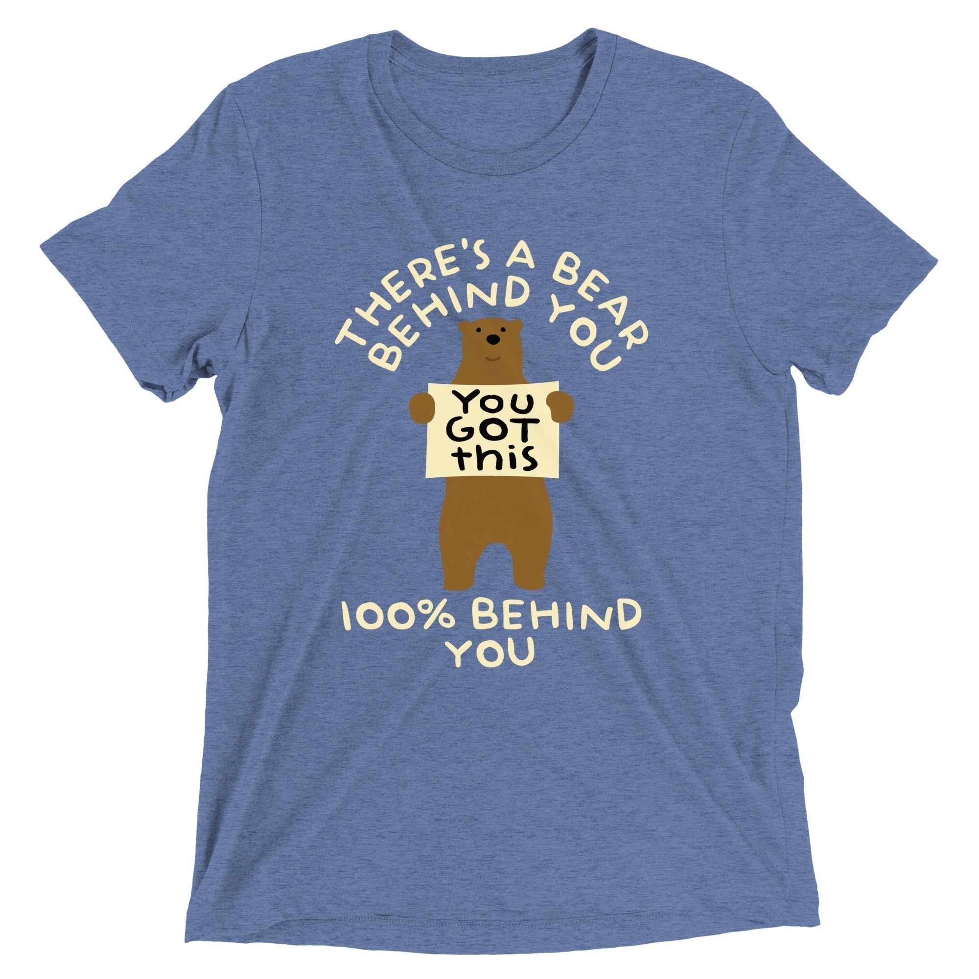 There's A Bear Behind You, 100% Behind You Men's Tri-Blend Tee Hoodie, Sweatshirt | CoreVibeTees.com (Image 4)