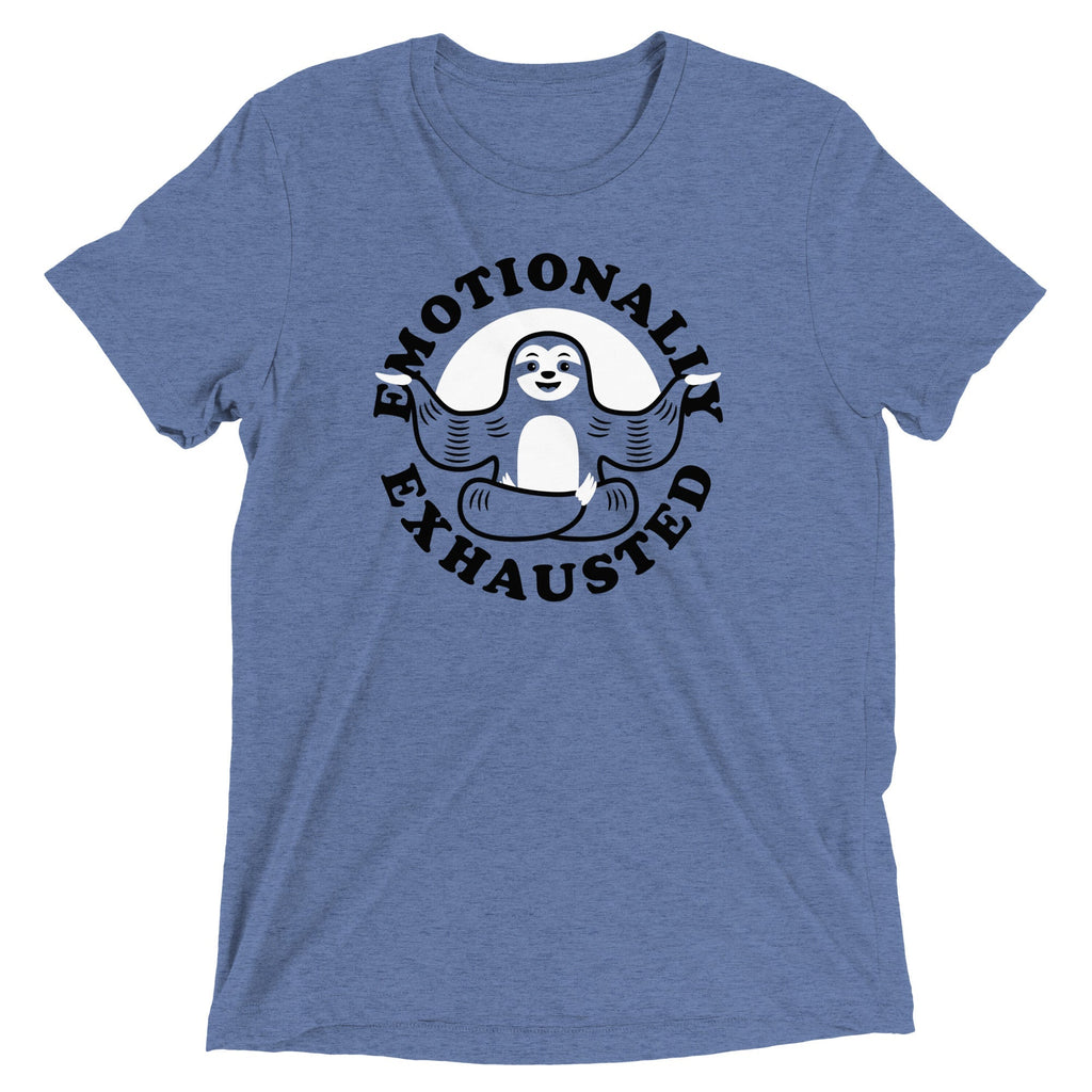 Emotionally Exhausted Men's Tri-Blend Tee Hoodie, Sweatshirt | CoreVibeTees.com (Image 3)