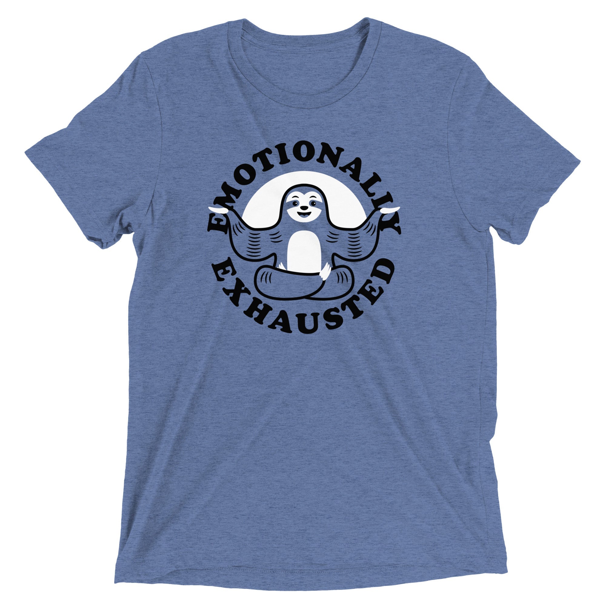 Emotionally Exhausted Men's Tri-Blend Tee Hoodie, Sweatshirt | CoreVibeTees.com (Image 3)