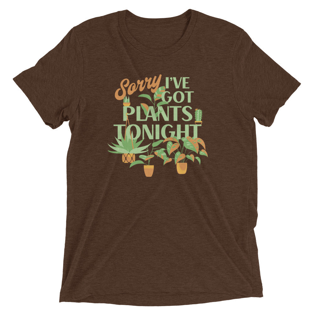 Sorry I've Got Plants Tonight Men's Tri-Blend Tee Hoodie, Sweatshirt | CoreVibeTees.com (Image 3)