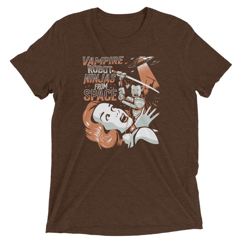 Vampire Robot Ninja From Space Men's Tri-Blend Tee Hoodie, Sweatshirt | CoreVibeTees.com (Image 3)