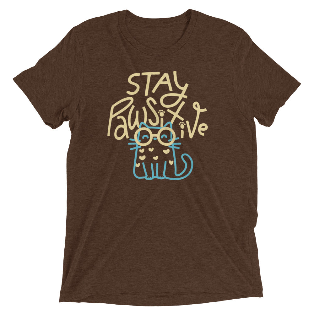 Stay Pawsitive Men's Tri-Blend Tee Hoodie, Sweatshirt | CoreVibeTees.com (Image 4)