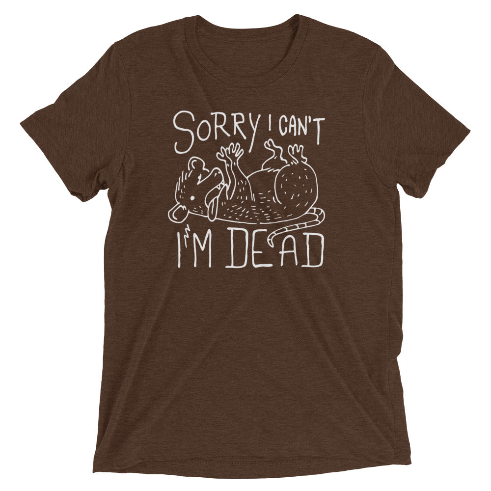 Sorry I Can't I'm Dead Men's Tri-Blend Tee Hoodie, Sweatshirt | CoreVibeTees.com (Image 2)