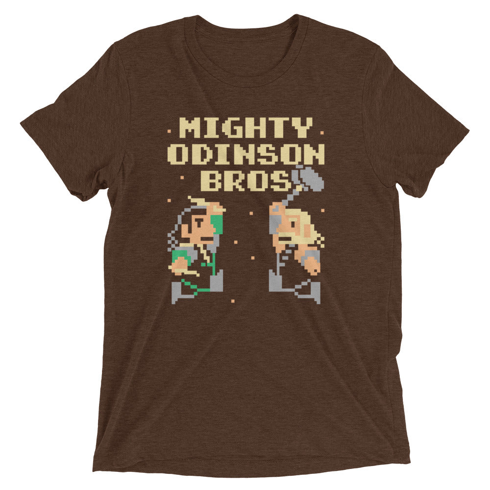 Mighty Odinson Bros Men's Tri-Blend Tee Hoodie, Sweatshirt | CoreVibeTees.com (Image 3)