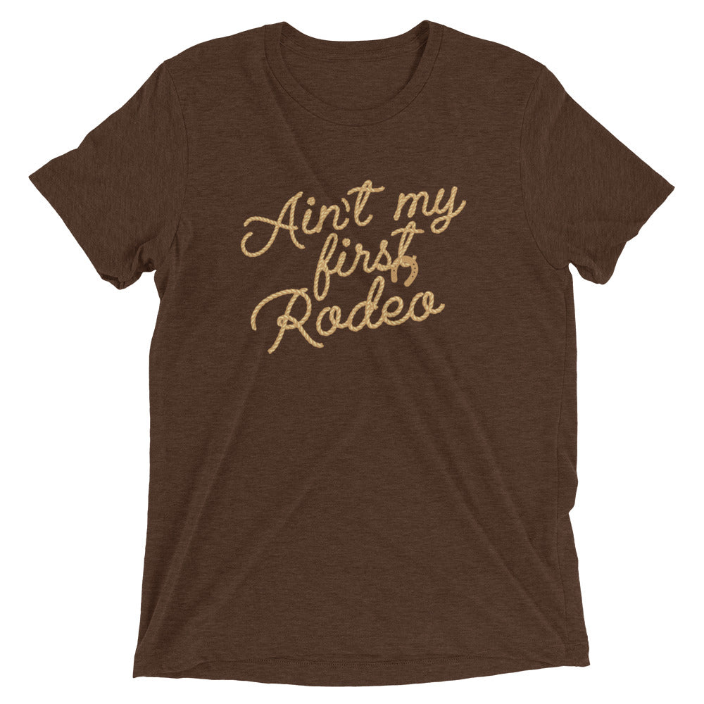 Ain't My First Rodeo Men's Tri-Blend Tee Hoodie, Sweatshirt | CoreVibeTees.com (Image 4)