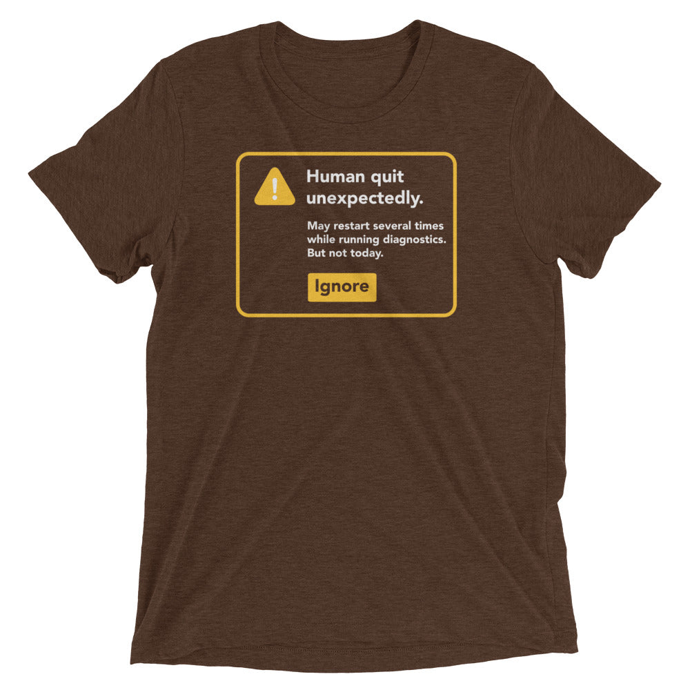 Human Quit Unexpectedly Men's Tri-Blend Tee Hoodie, Sweatshirt | CoreVibeTees.com (Image 3)
