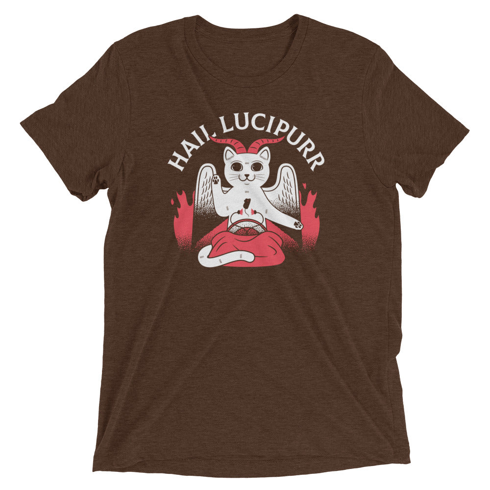 Hail Lucipurr Men's Tri-Blend Tee Hoodie, Sweatshirt | CoreVibeTees.com (Image 2)