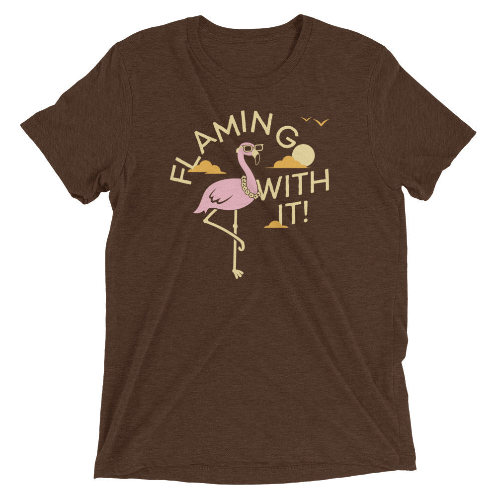 Flamingo With It Men's Tri-Blend Tee Hoodie, Sweatshirt | CoreVibeTees.com (Image 4)