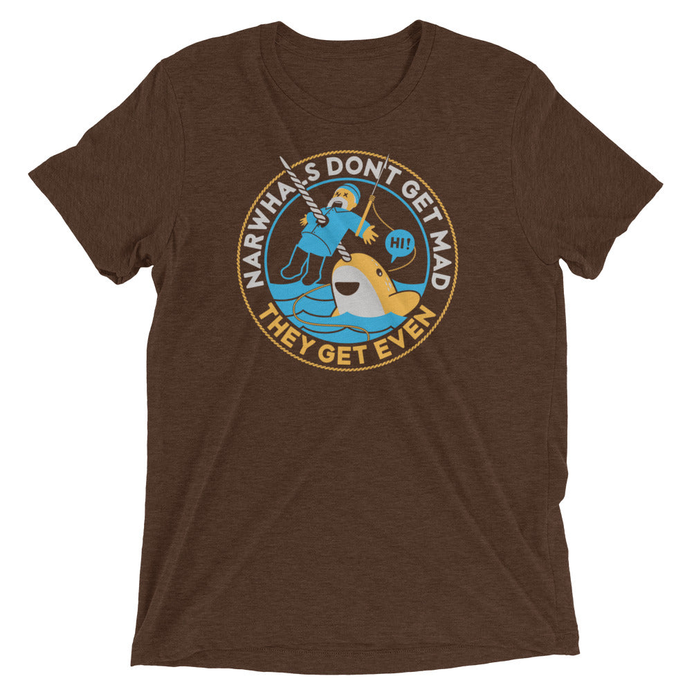 Narwhals Don't Get Mad Men's Tri-Blend Tee Hoodie, Sweatshirt | CoreVibeTees.com (Image 3)