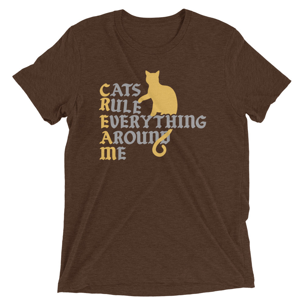 Cats Rule Everything Around Me Men's Tri-Blend Tee Hoodie, Sweatshirt | CoreVibeTees.com (Image 2)