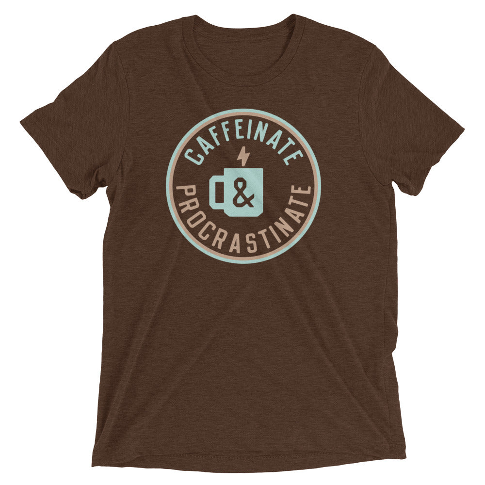 Caffeinate And Procrastinate Men's Tri-Blend Tee Hoodie, Sweatshirt | CoreVibeTees.com (Image 2)