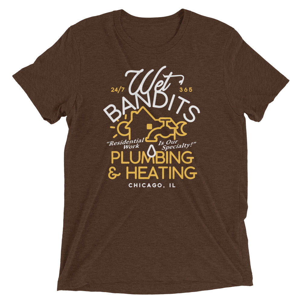 Wet Bandits Plumbing & Heating Men's Tri-Blend Tee Hoodie, Sweatshirt | CoreVibeTees.com (Image 4)