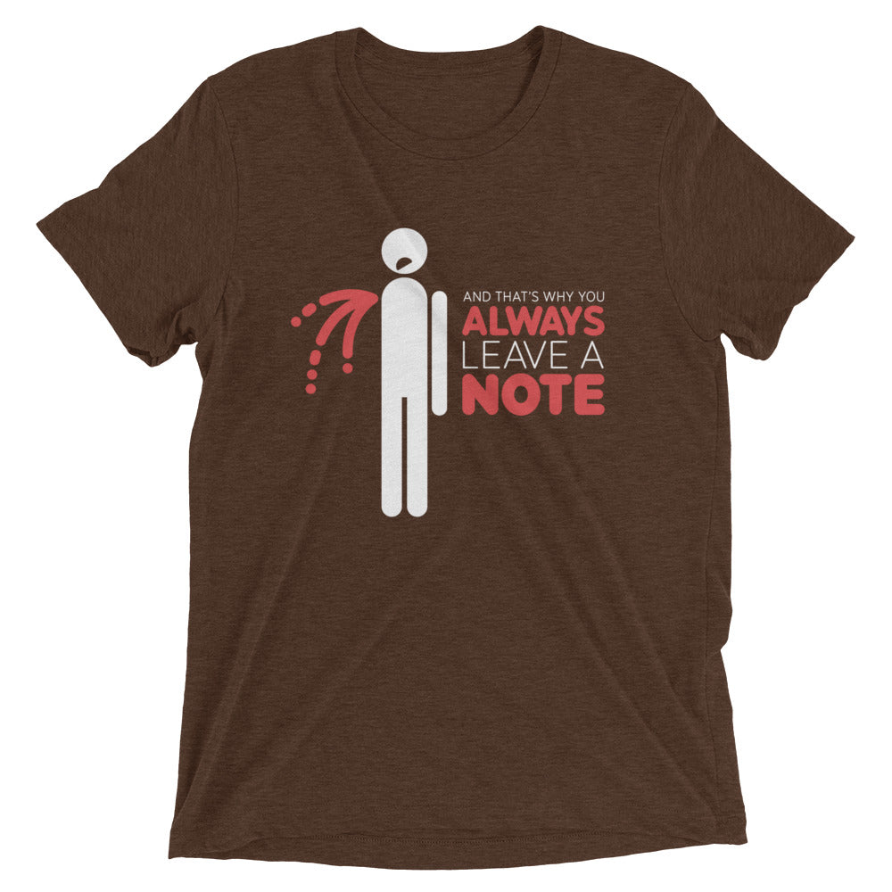 Always Leave A Note Men's Tri-Blend Tee Hoodie, Sweatshirt | CoreVibeTees.com (Image 3)