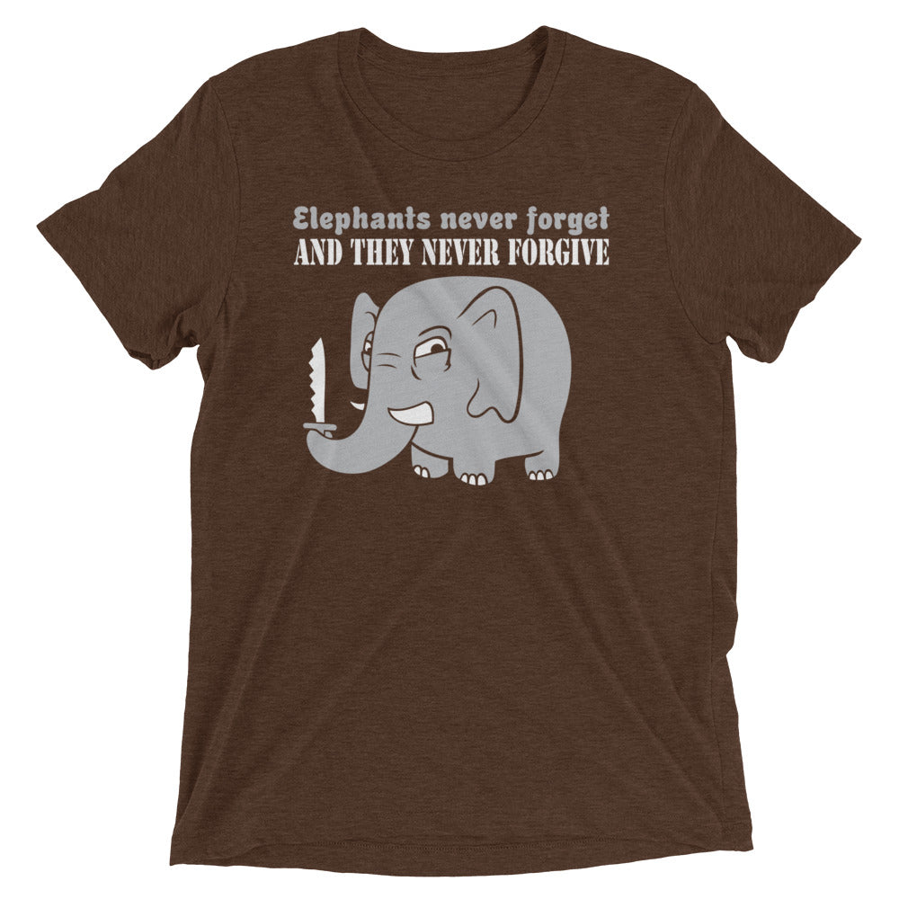 Elephants Never Forgive Men's Tri-Blend Tee Hoodie, Sweatshirt | CoreVibeTees.com (Image 3)