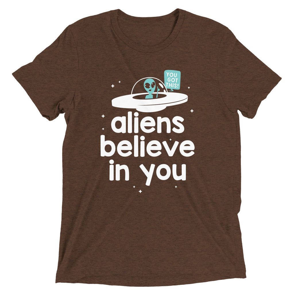 Aliens Believe In You Men's Tri-Blend Tee Hoodie, Sweatshirt | CoreVibeTees.com (Image 4)