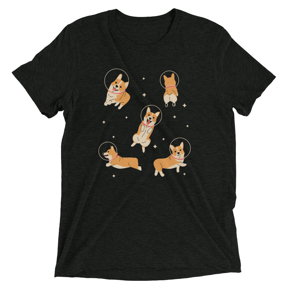 Corgis In Space Men's Tri-Blend Tee Hoodie, Sweatshirt | CoreVibeTees.com (Image 1)