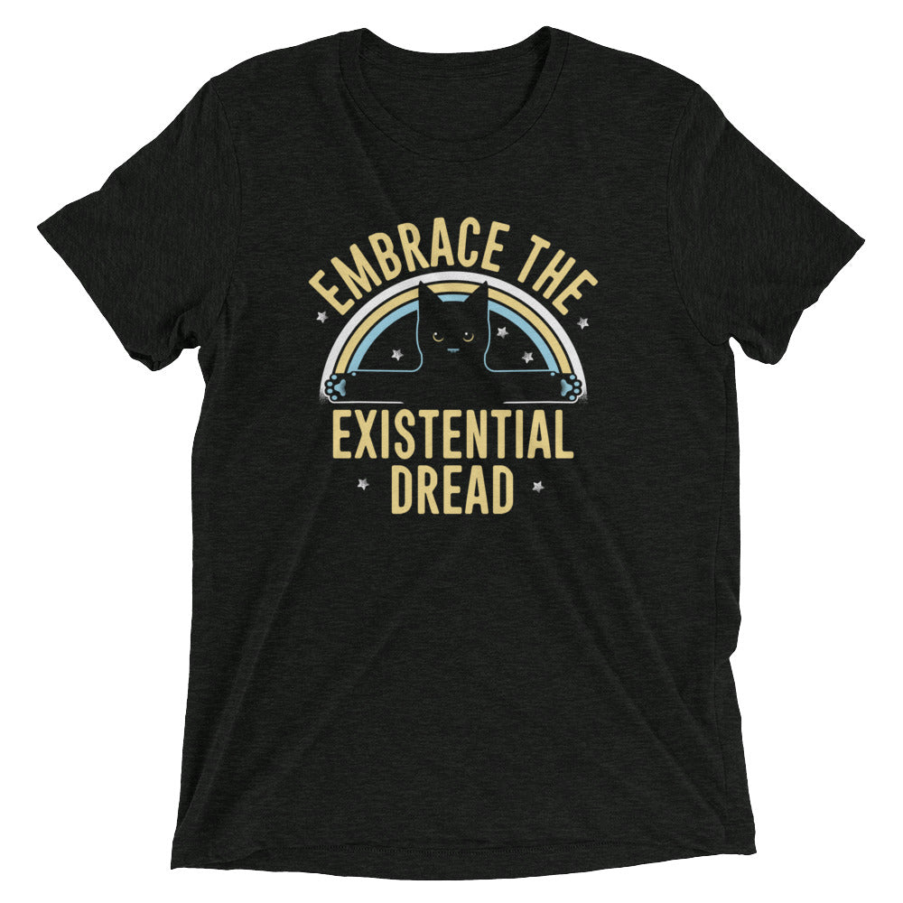 Embrace The Existential Dread Men's Tri-Blend Tee Hoodie, Sweatshirt | CoreVibeTees.com (Image 1)
