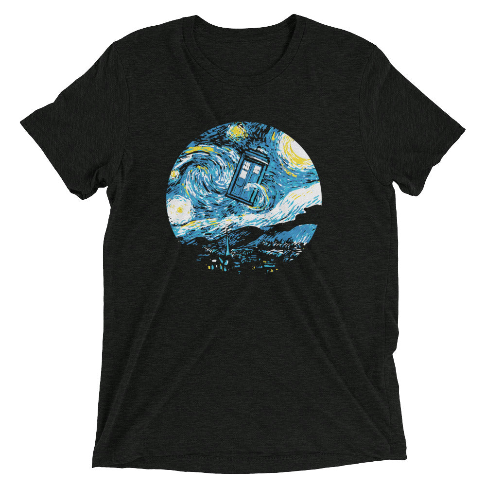 Starry Night Police Box Men's Tri-Blend Tee Hoodie, Sweatshirt | CoreVibeTees.com