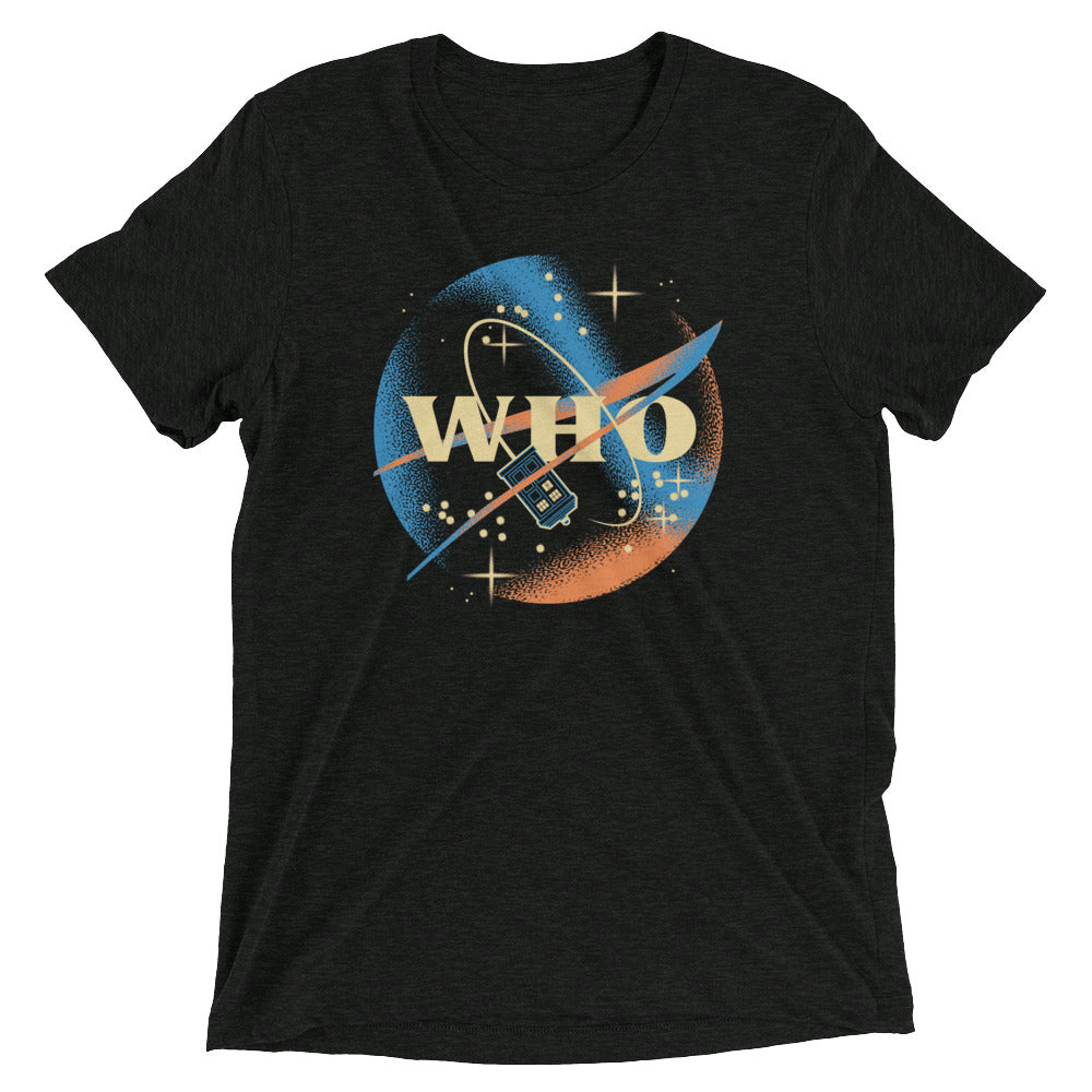 Who Space Administration Men's Tri-Blend Tee Hoodie, Sweatshirt | CoreVibeTees.com (Image 2)