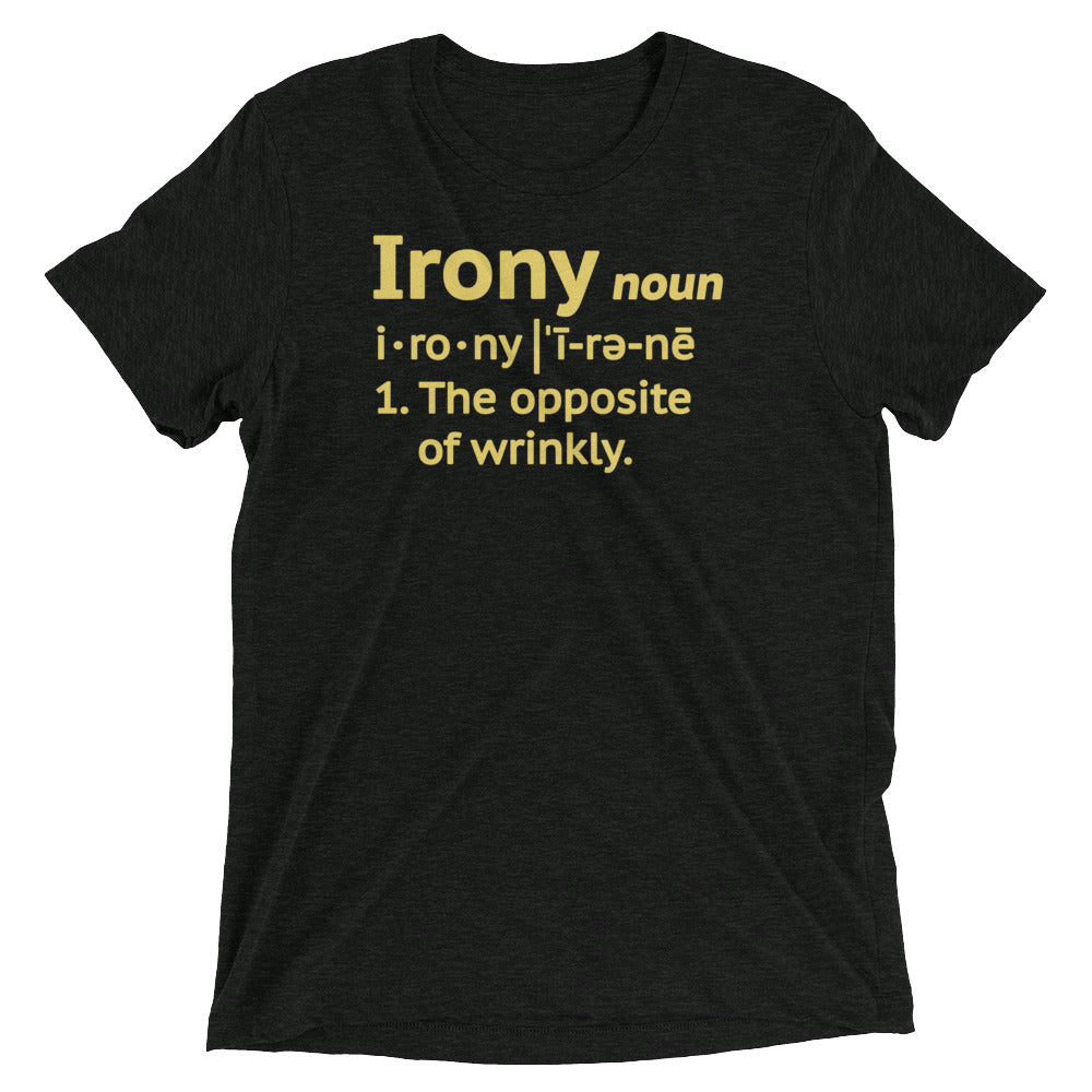 Irony Definition Men's Tri-Blend Tee Hoodie, Sweatshirt | CoreVibeTees.com (Image 2)