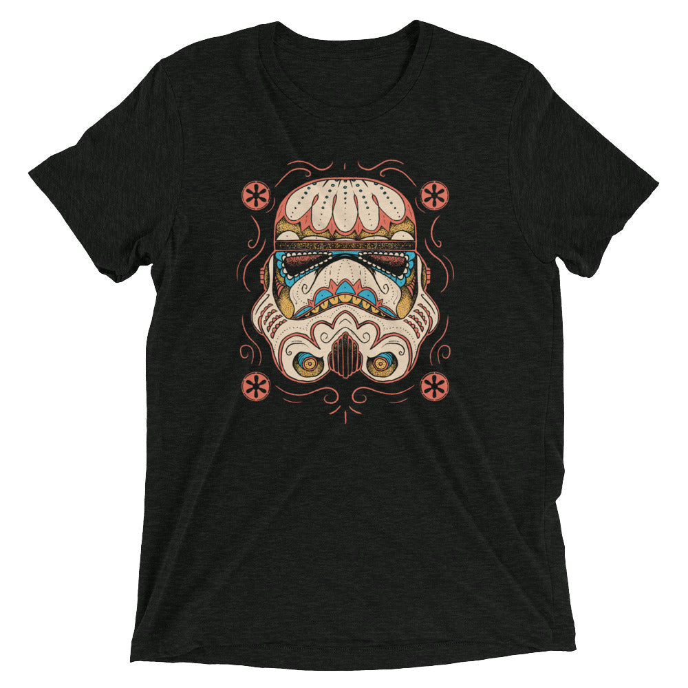 Sugar Skull Trooper Men's Tri-Blend Tee Hoodie, Sweatshirt | CoreVibeTees.com (Image 2)
