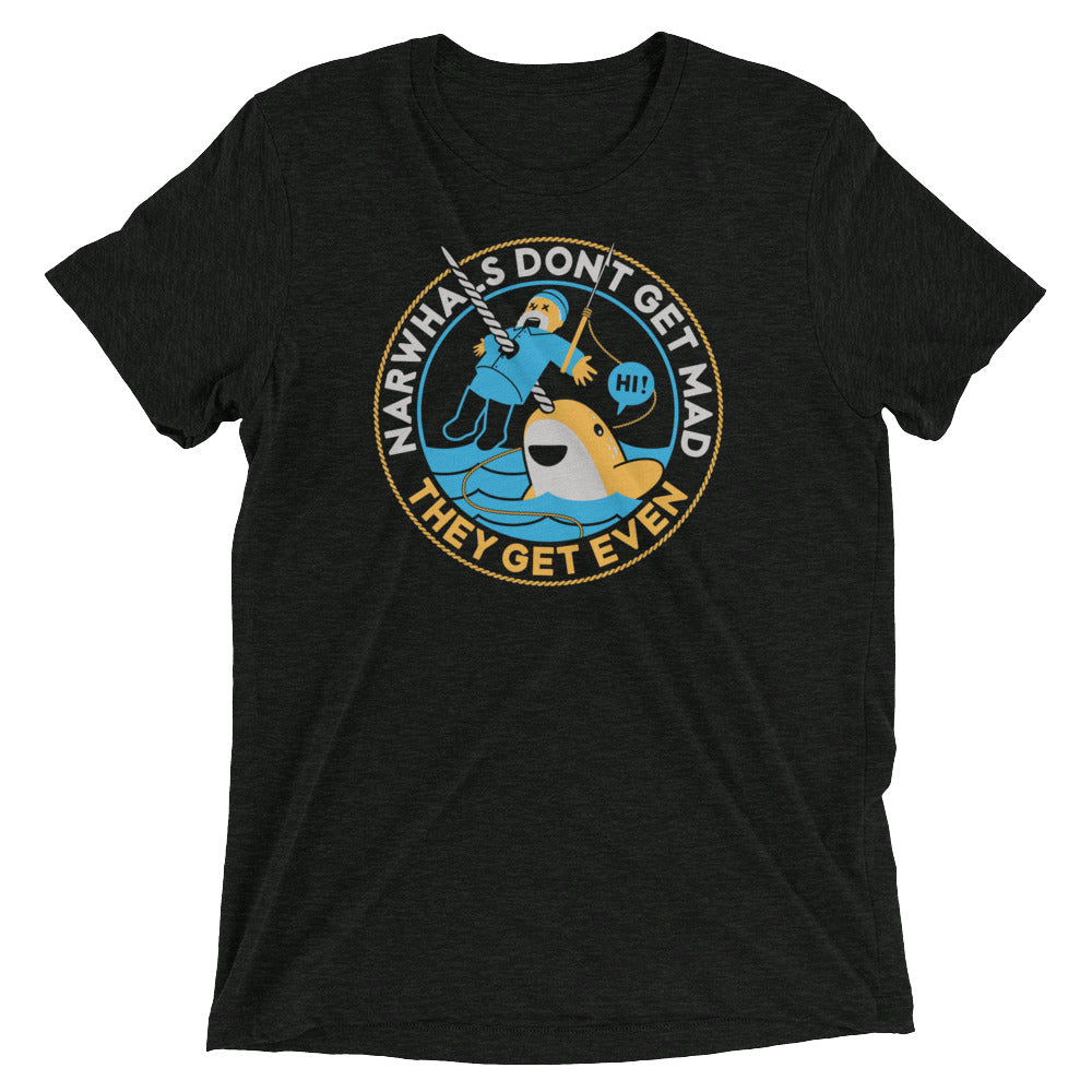 Narwhals Don't Get Mad Men's Tri-Blend Tee Hoodie, Sweatshirt | CoreVibeTees.com (Image 2)