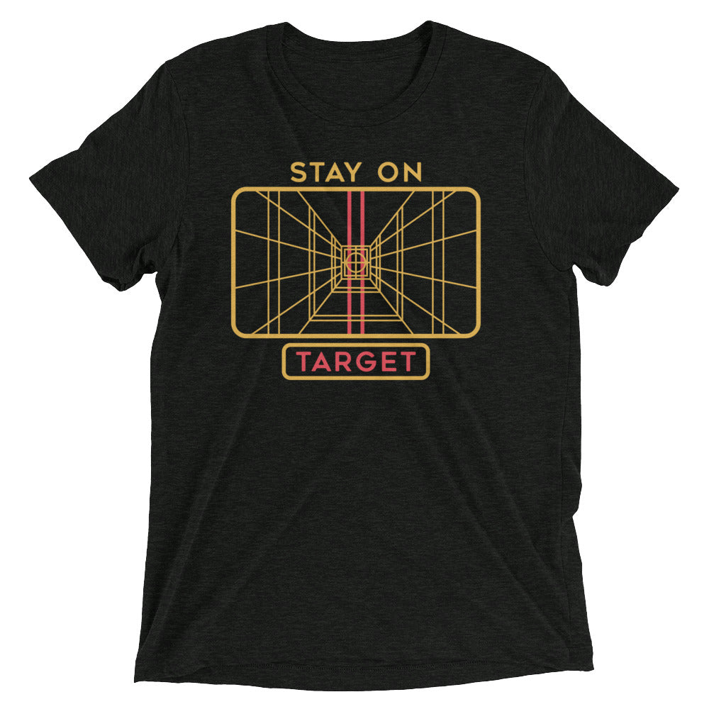 Stay On Target Men's Tri-Blend Tee Hoodie, Sweatshirt | CoreVibeTees.com (Image 1)
