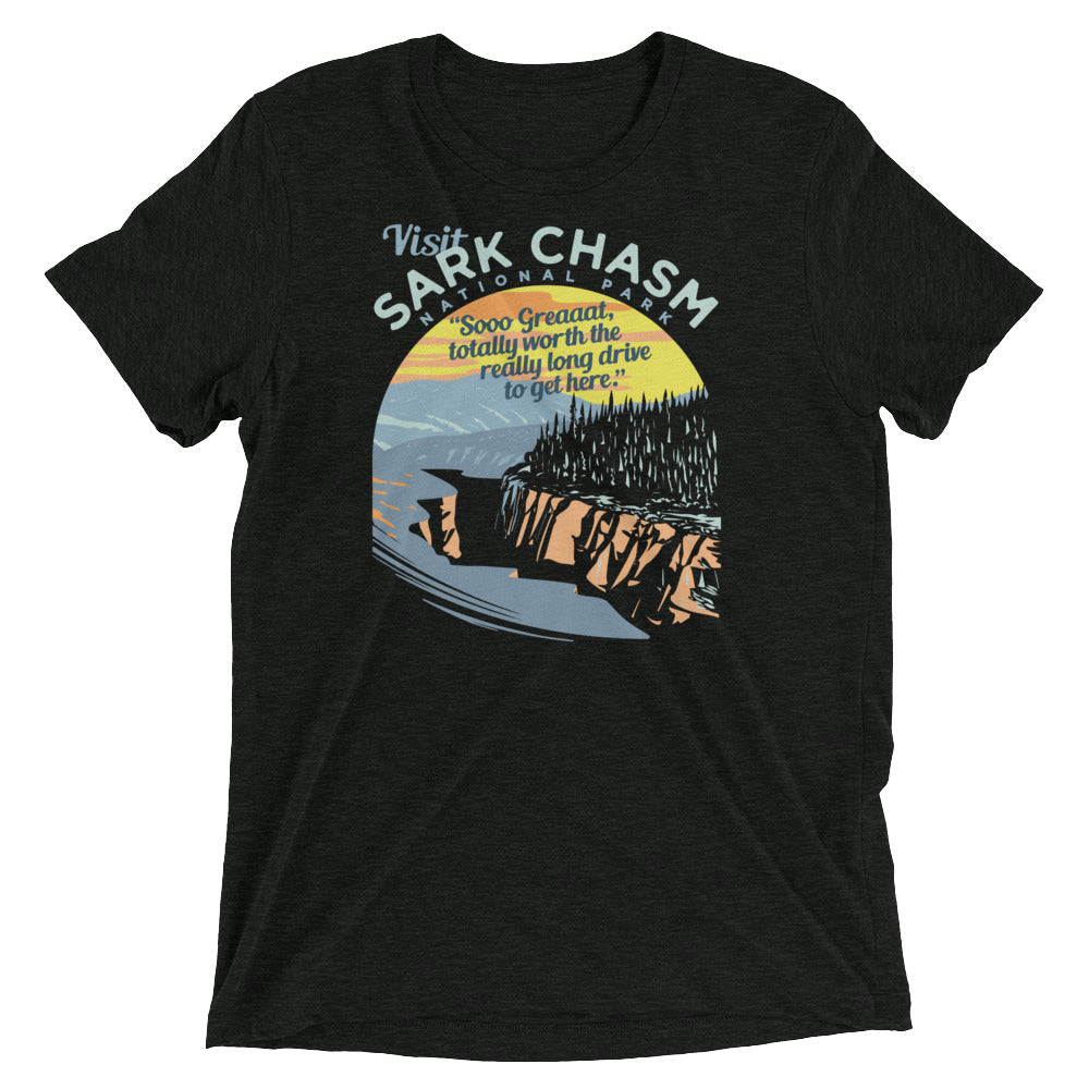 Visit Sark Chasm Men's Tri-Blend Tee Hoodie, Sweatshirt | CoreVibeTees.com (Image 2)