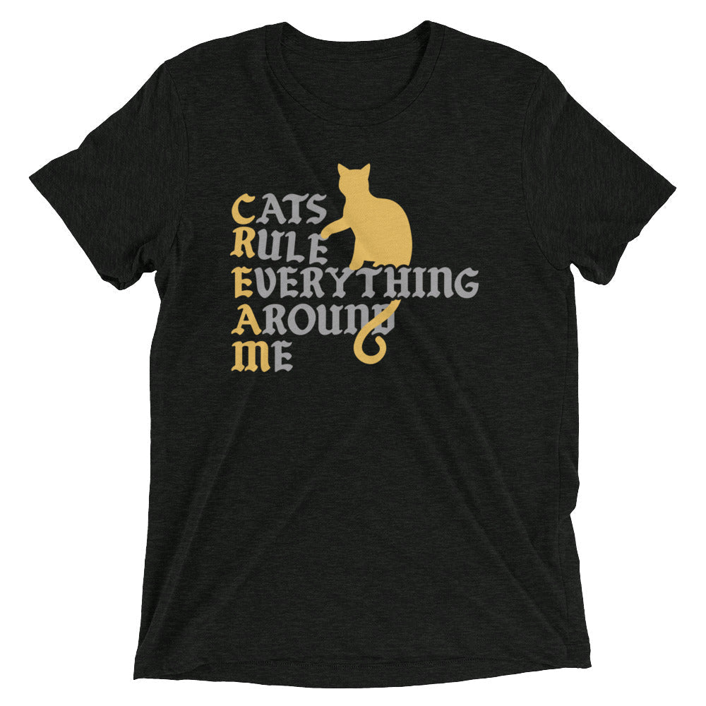 Cats Rule Everything Around Me Men's Tri-Blend Tee Hoodie, Sweatshirt | CoreVibeTees.com (Image 1)
