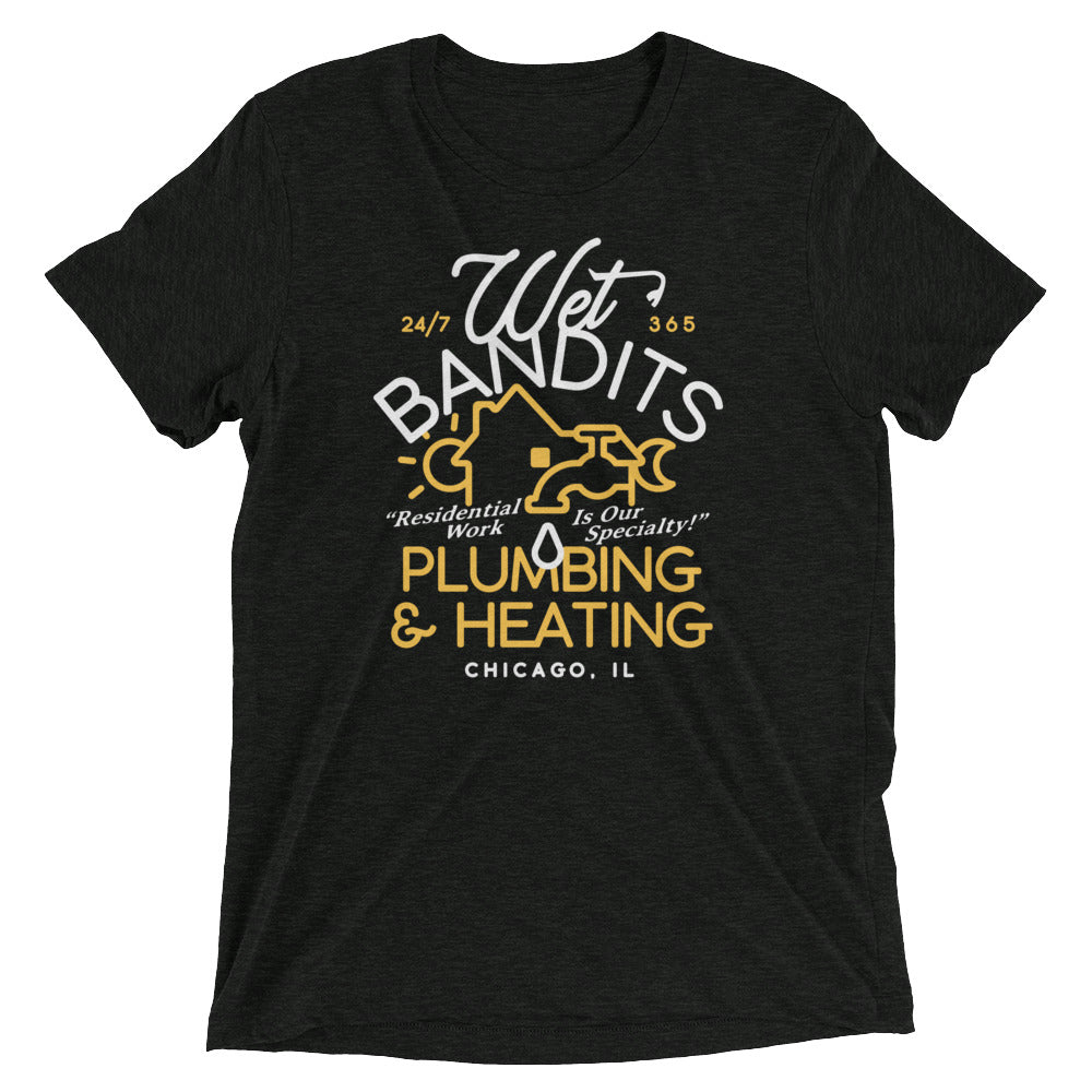 Wet Bandits Plumbing & Heating Men's Tri-Blend Tee Hoodie, Sweatshirt | CoreVibeTees.com (Image 2)