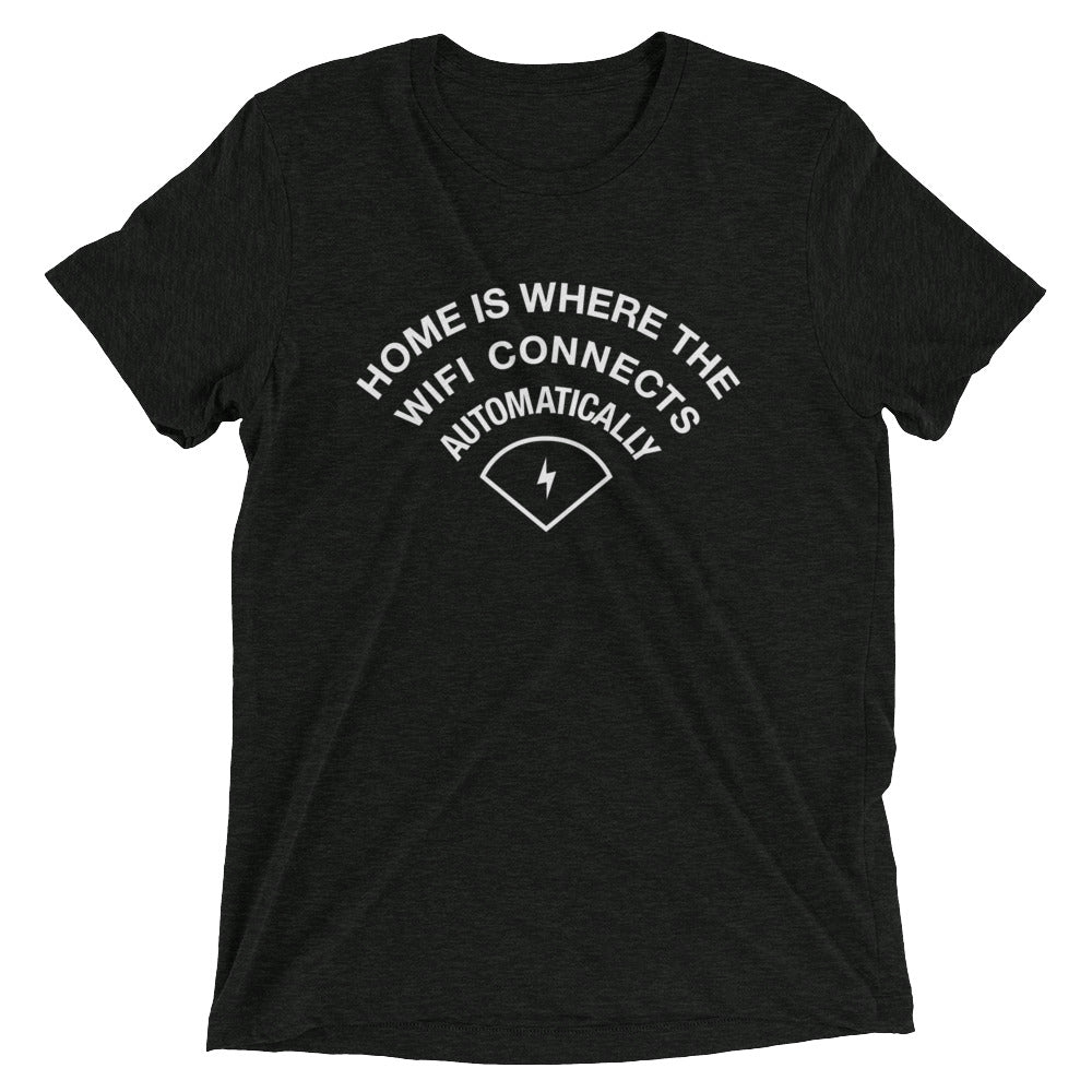 Home Is Where The WiFI Connects Automatically Men's Tri-Blend Tee Hoodie, Sweatshirt | CoreVibeTees.com (Image 2)