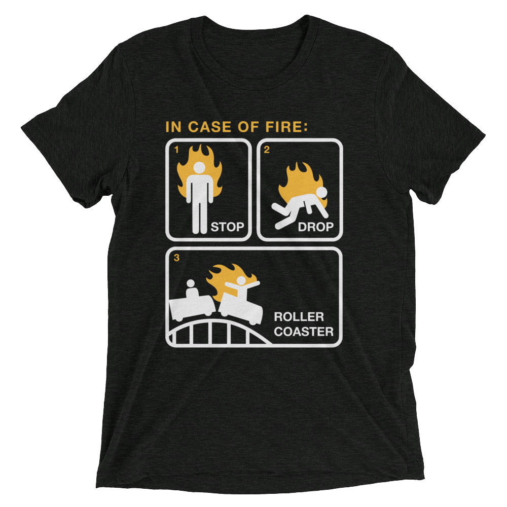 Stop Drop Roller Coaster Men's Tri-Blend Tee Hoodie, Sweatshirt | CoreVibeTees.com (Image 2)