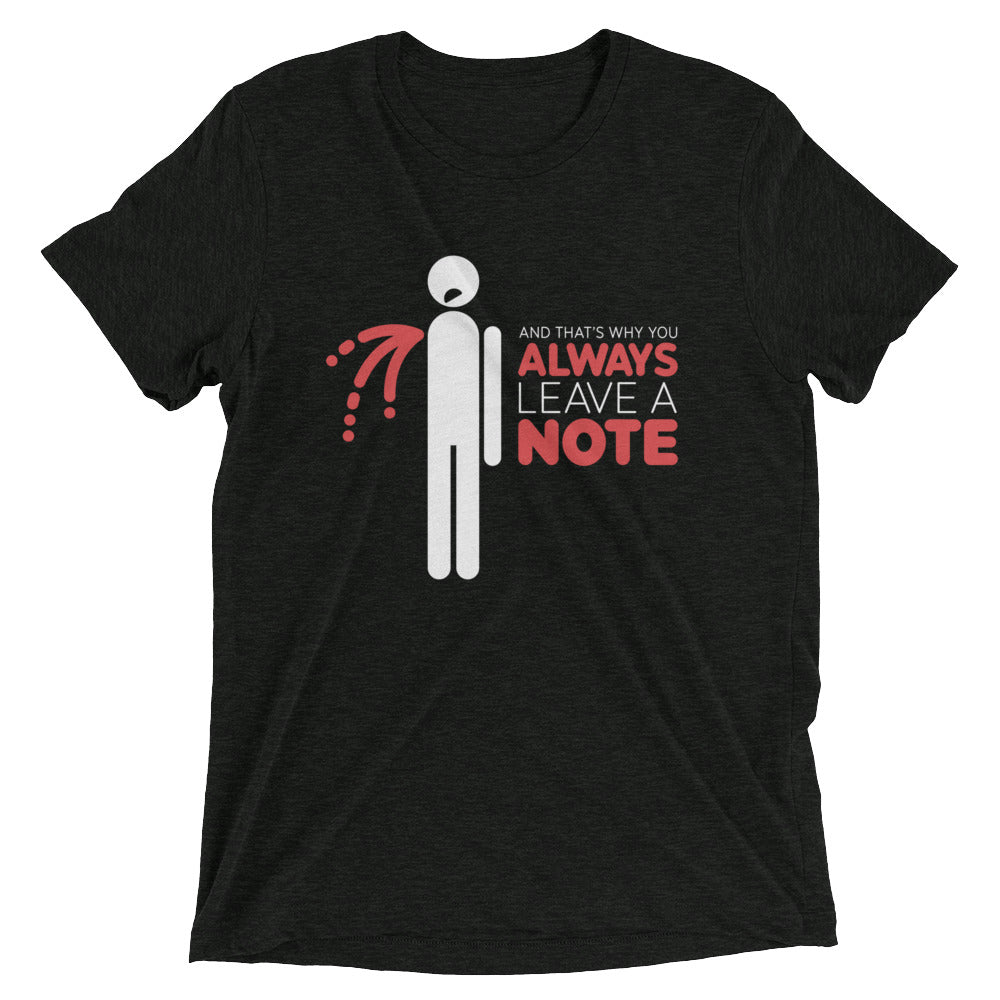Always Leave A Note Men's Tri-Blend Tee Hoodie, Sweatshirt | CoreVibeTees.com (Image 1)