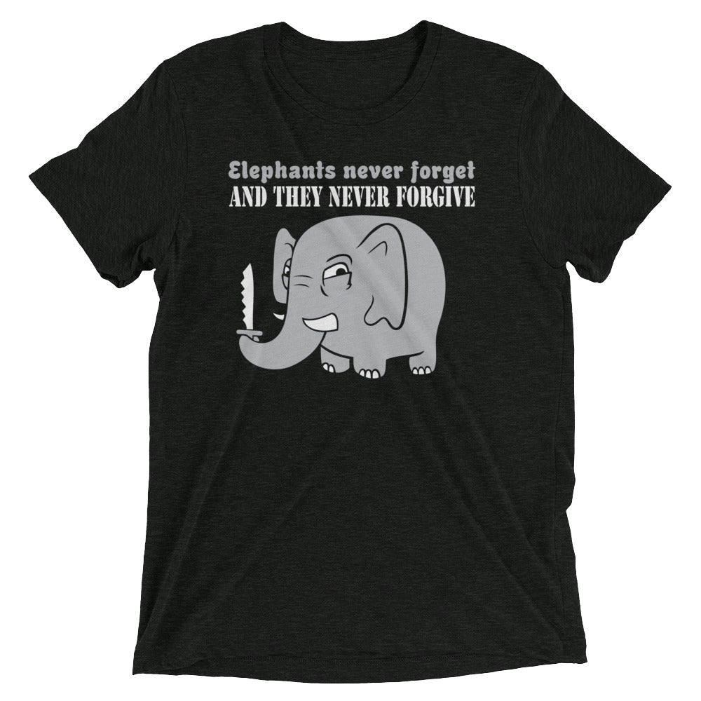 Elephants Never Forgive Men's Tri-Blend Tee Hoodie, Sweatshirt | CoreVibeTees.com (Image 2)