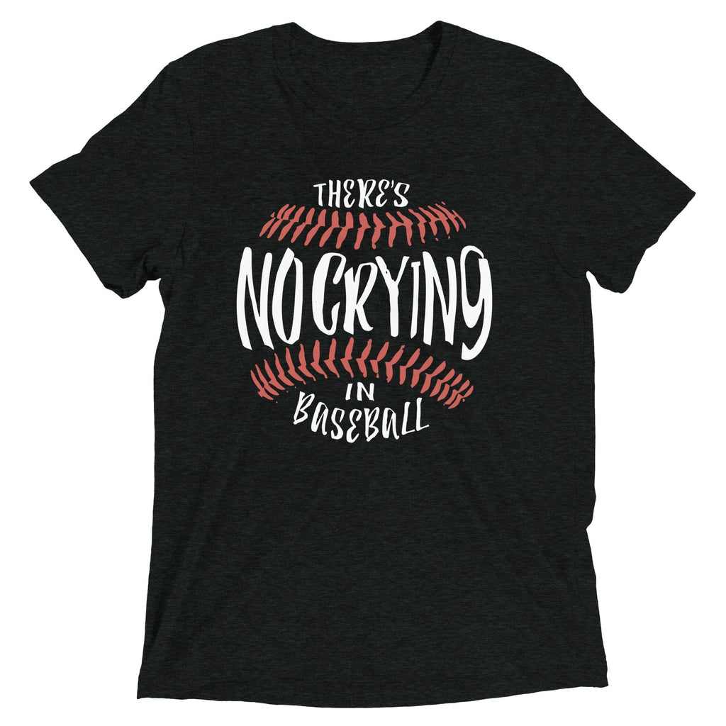 There's No Crying In Baseball Men's Tri-Blend Tee Hoodie, Sweatshirt | CoreVibeTees.com (Image 1)